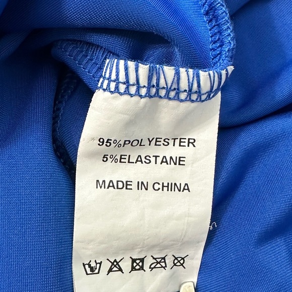 Royal Blue  Satin Maxi Gown with Plunge Neckline and Dolman Sleeves - Picture 14 of 16